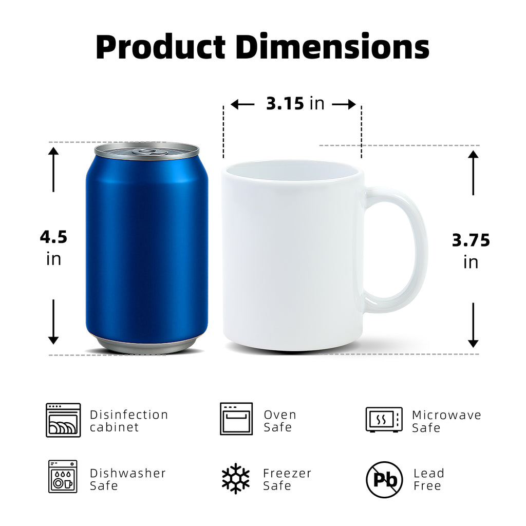 11oz Premium White Sublimation Mug Blanks with Individual Gift Box