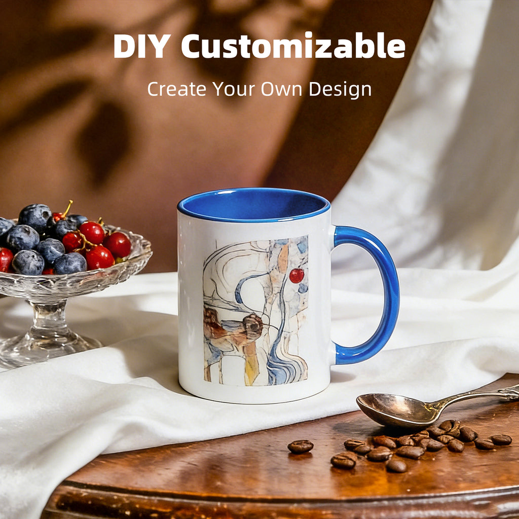 11oz Two-Tone Sublimation Mug Blanks with Colored Handle & Inner (Individual Box)