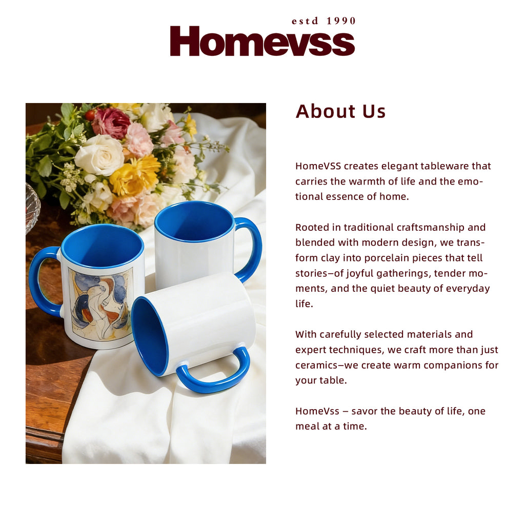 11oz Two-Tone Sublimation Mug Blanks with Colored Handle & Inner (Individual Box)
