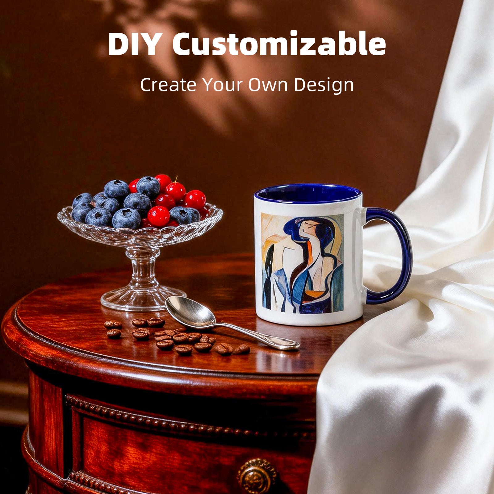 11oz Two-Tone Sublimation Mug Blanks with Colored Handle & Inner (Individual Box)