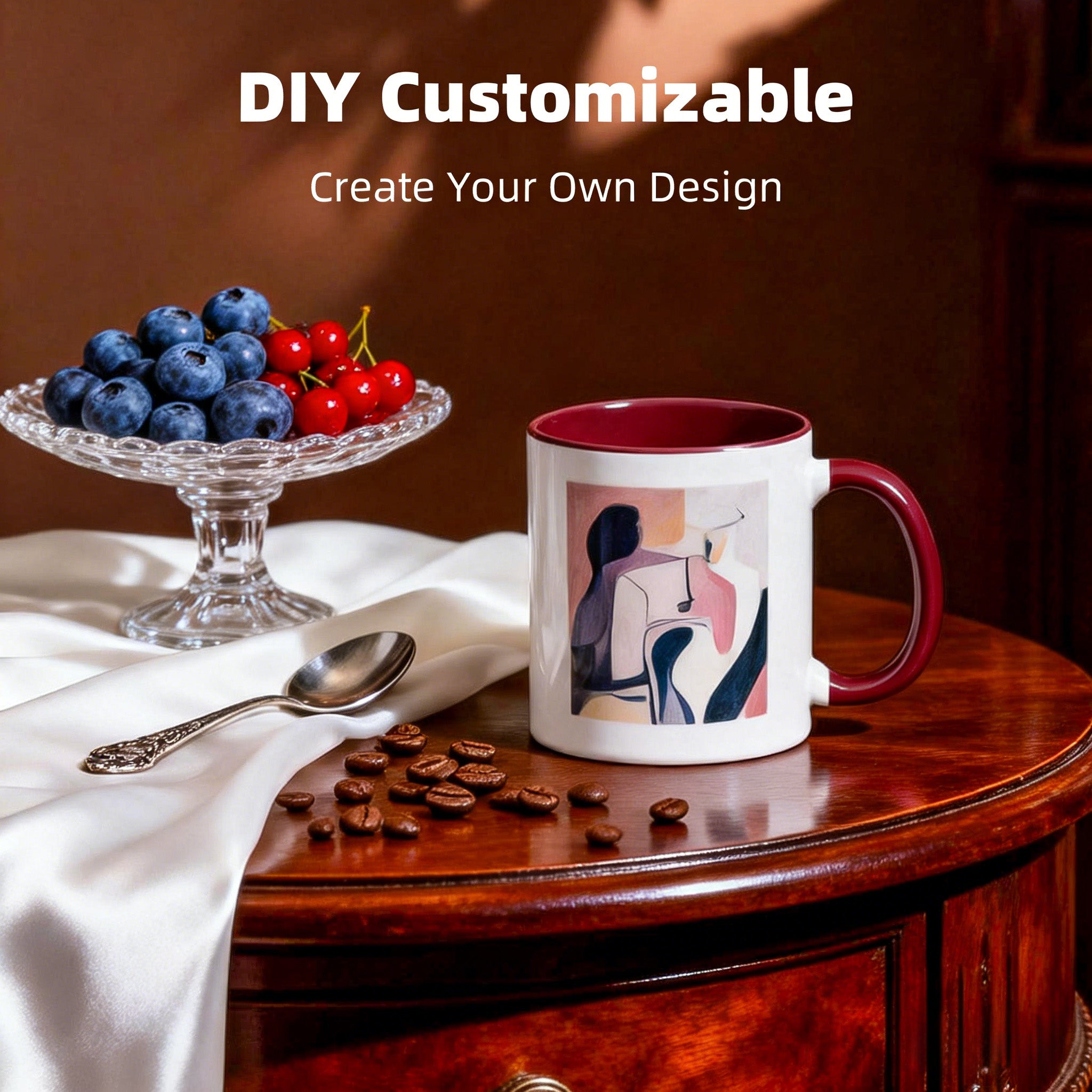 11oz Two-Tone Sublimation Mug Blanks with Colored Handle & Inner (Individual Box)