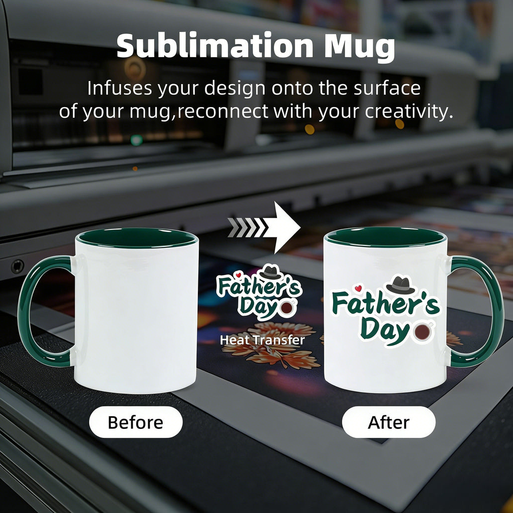 11oz Two-Tone Sublimation Mug Blanks with Colored Handle & Inner (Individual Box)