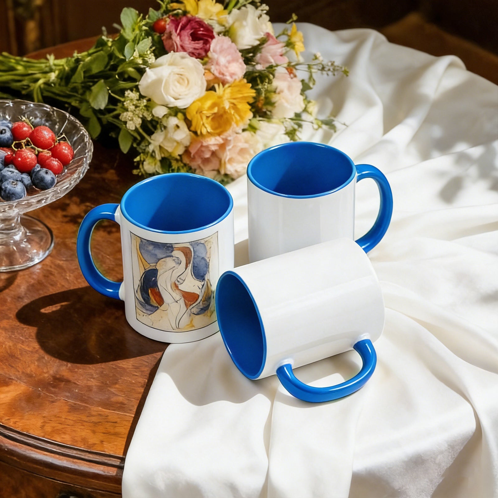 11oz Two-Tone Sublimation Mug Blanks with Colored Handle & Inner (Individual Box)