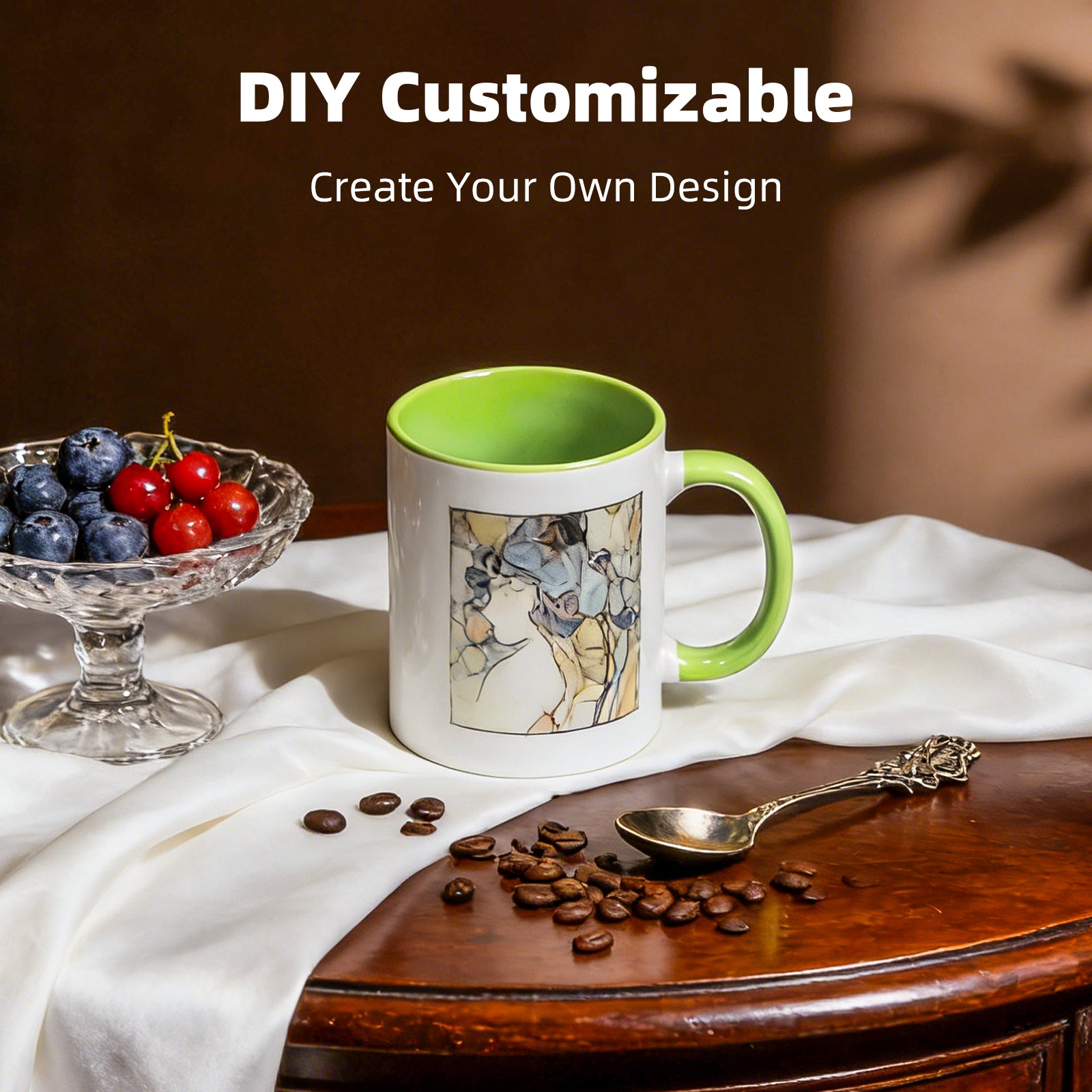 11oz Two-Tone Sublimation Mug Blanks with Colored Handle & Inner (Individual Box)