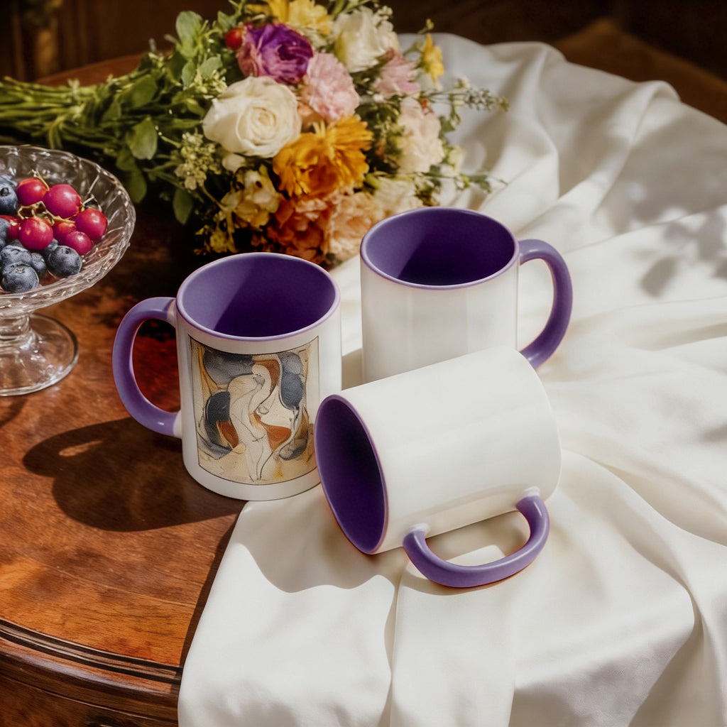 11oz Two-Tone Sublimation Mug Blanks with Colored Handle & Inner (Individual Box)