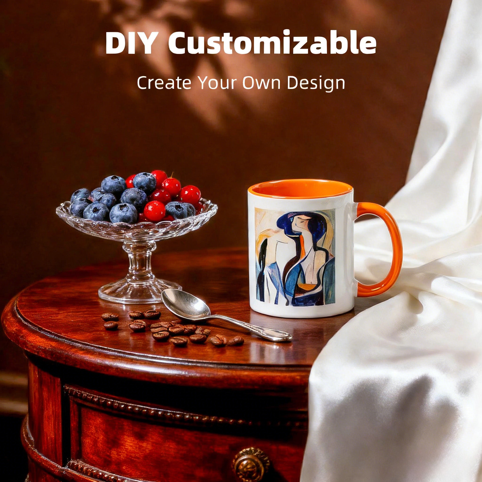 11oz Two-Tone Sublimation Mug Blanks with Colored Handle & Inner (Individual Box)