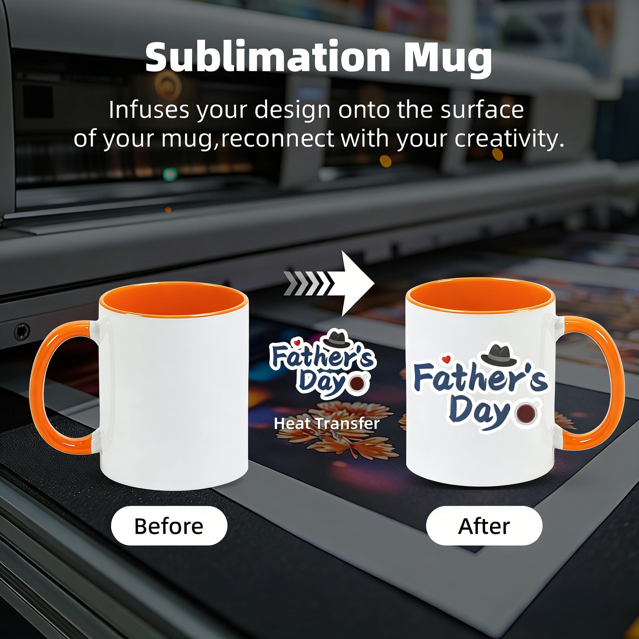 11oz Two-Tone Sublimation Mug Blanks with Colored Handle & Inner (Individual Box)