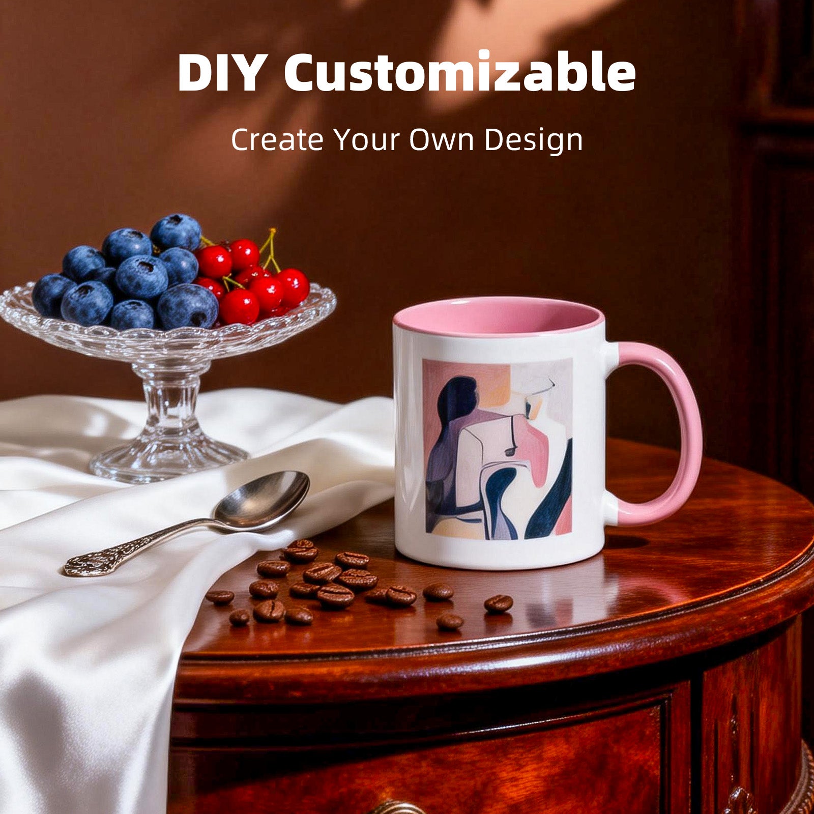 11oz Two-Tone Sublimation Mug Blanks with Colored Handle & Inner (Individual Box)