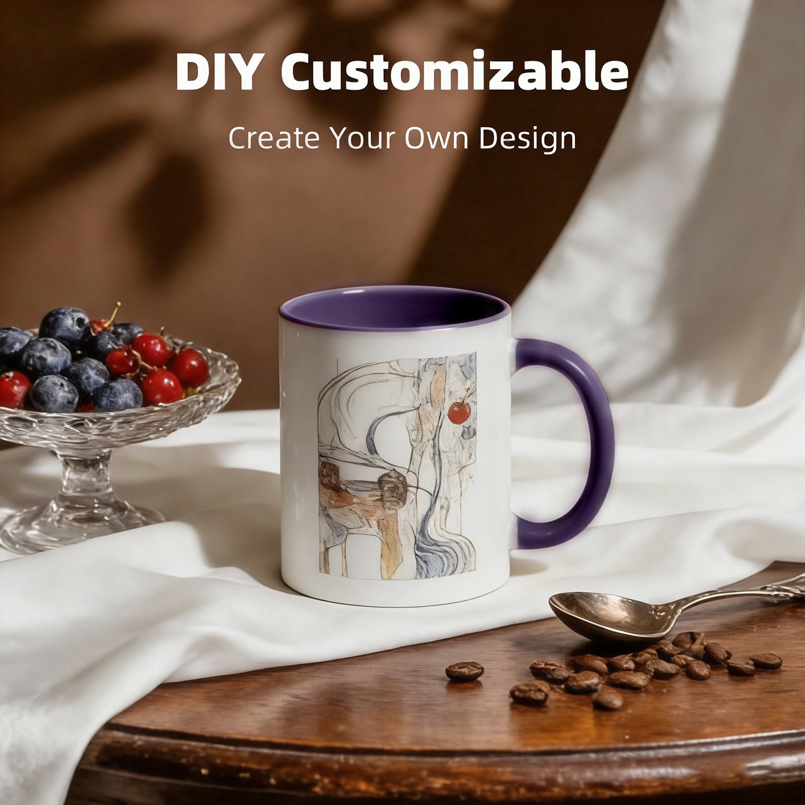 11oz Two-Tone Sublimation Mug Blanks with Colored Handle & Inner (Individual Box)