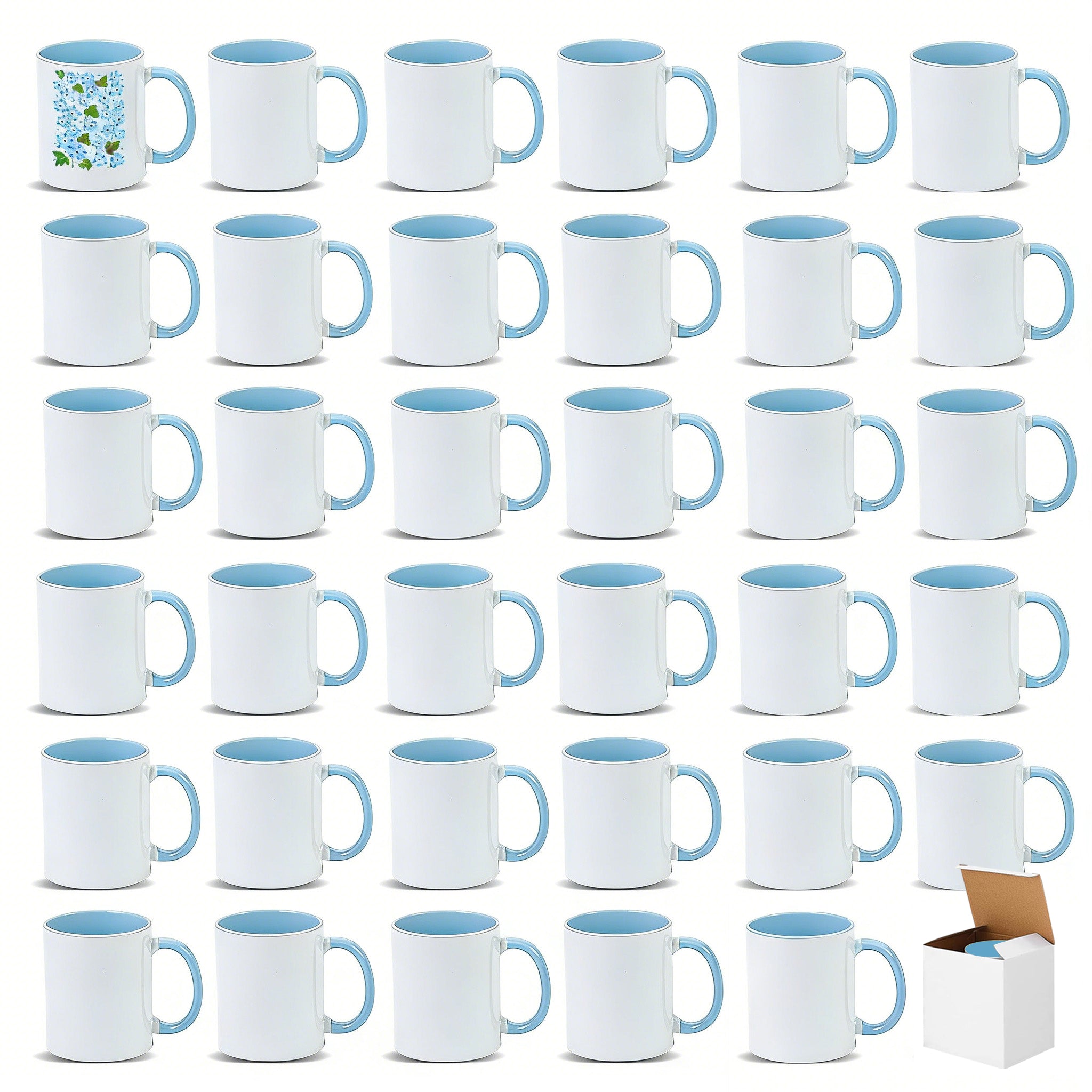 11oz Two-Tone Sublimation Mug Blanks with Colored Handle & Inner (Individual Box)