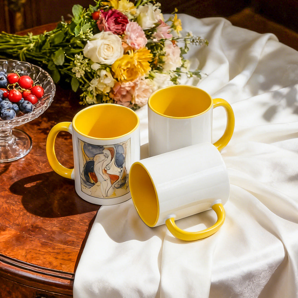 11oz Two-Tone Sublimation Mug Blanks with Colored Handle & Inner (Individual Box)
