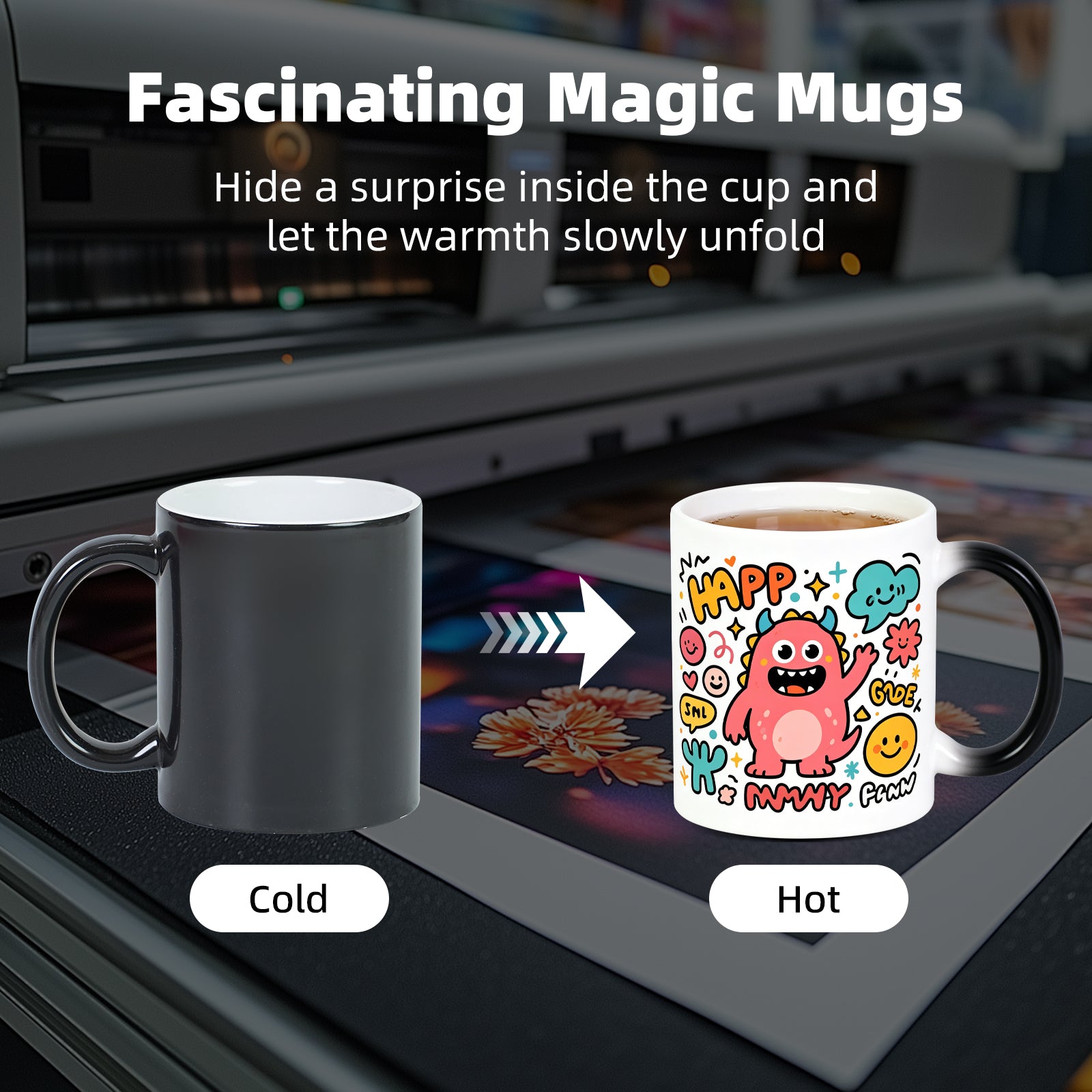 11oz Magic Color-Changing Stoneware Sublimation Mug Blanks with Individual Box