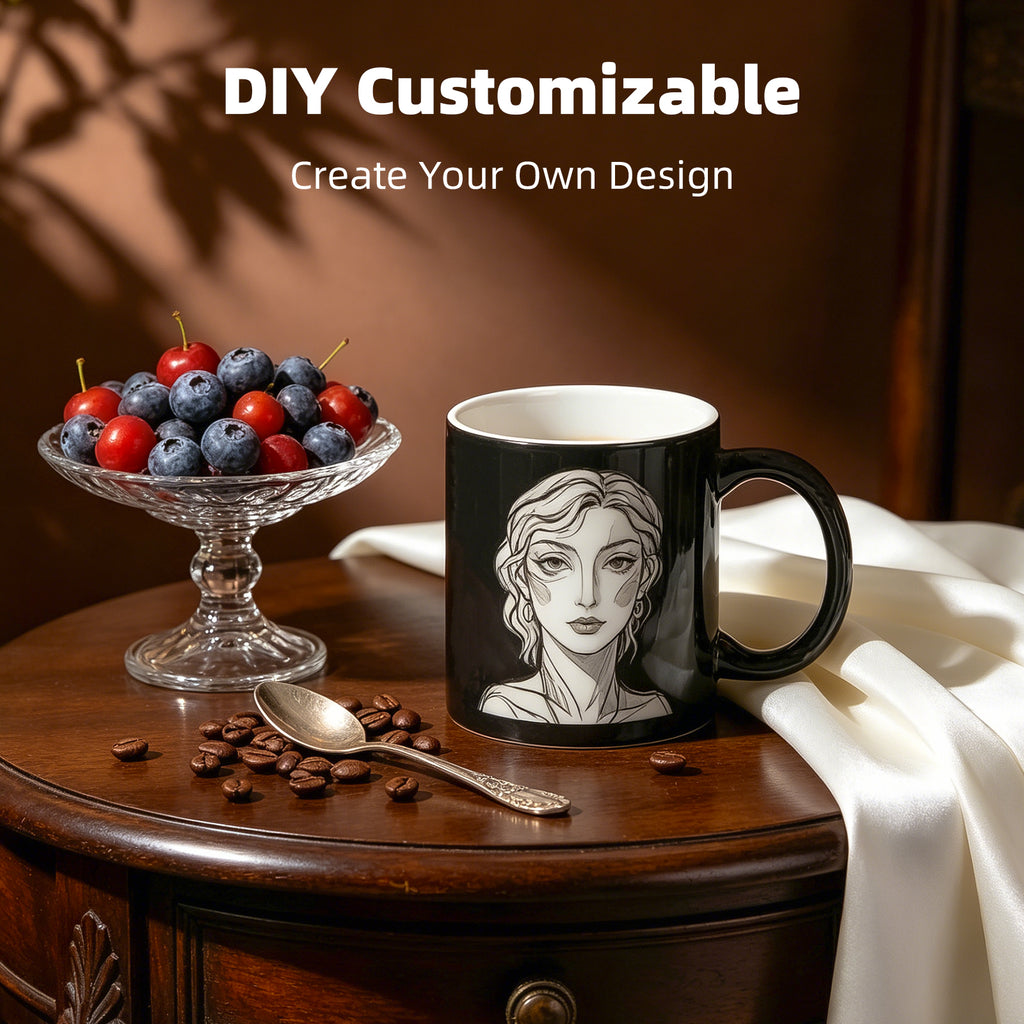 11oz Magic Color-Changing Stoneware Sublimation Mug Blanks with Individual Box