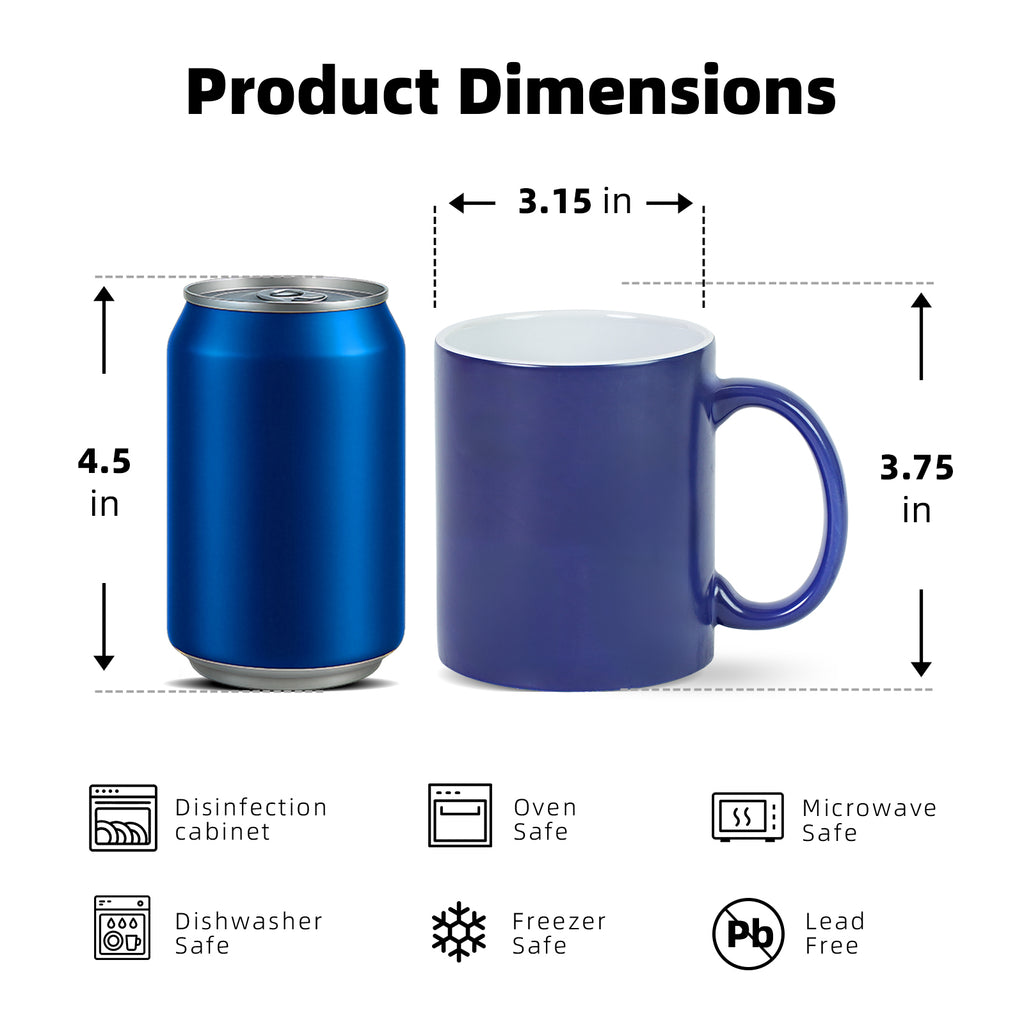 11oz Magic Color-Changing Stoneware Sublimation Mug Blanks with Individual Box