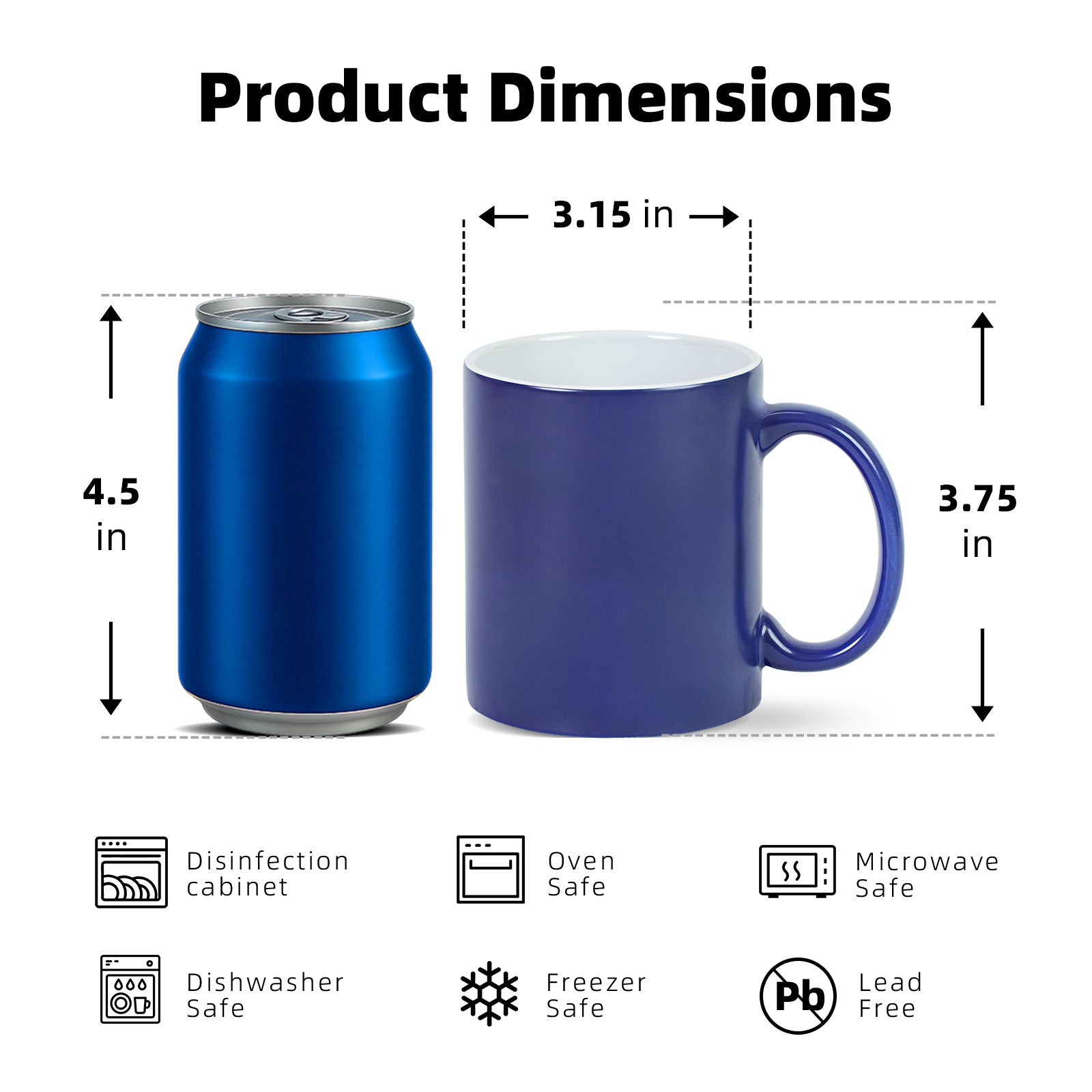 11oz Magic Color-Changing Stoneware Sublimation Mug Blanks with Individual Box