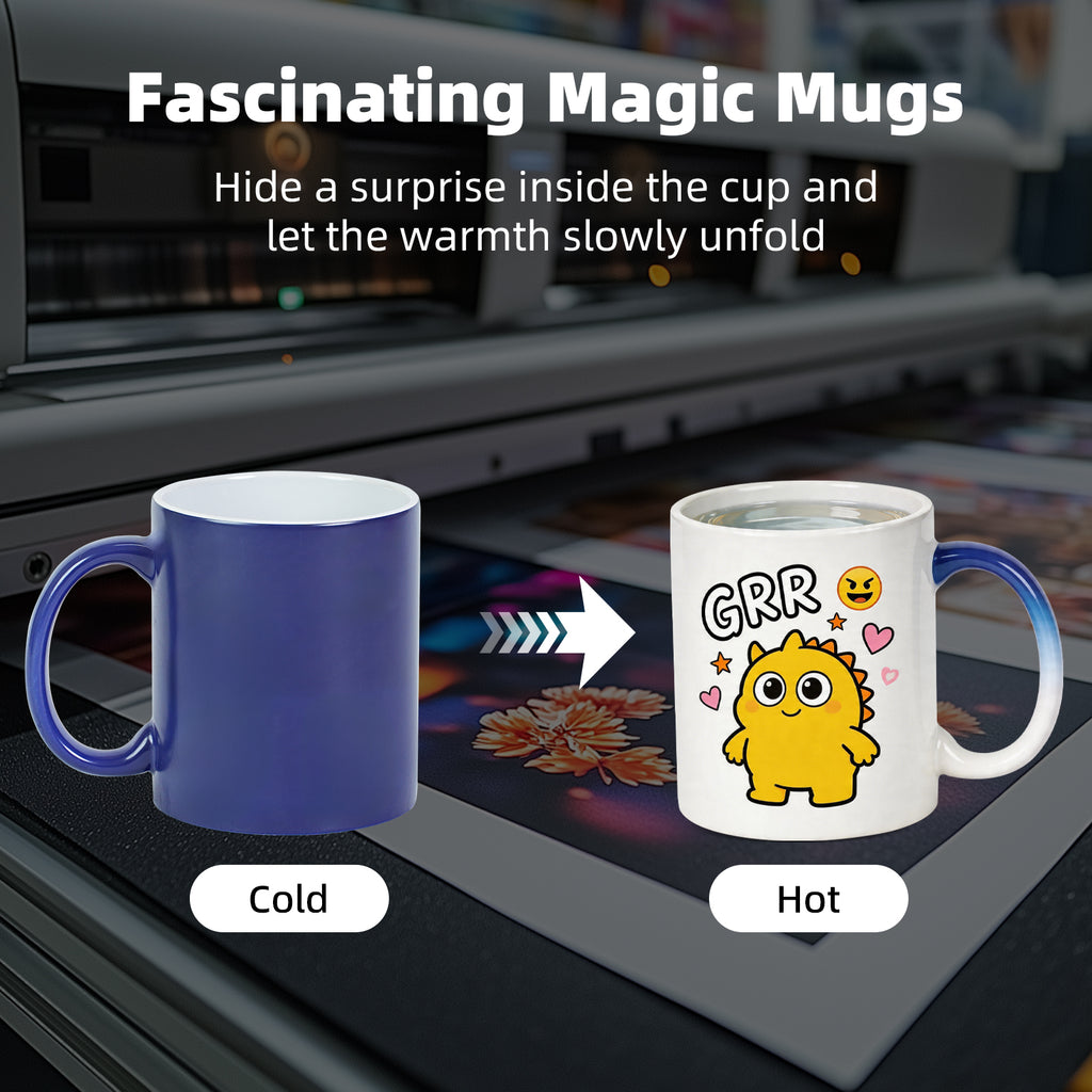 11oz Magic Color-Changing Stoneware Sublimation Mug Blanks with Individual Box