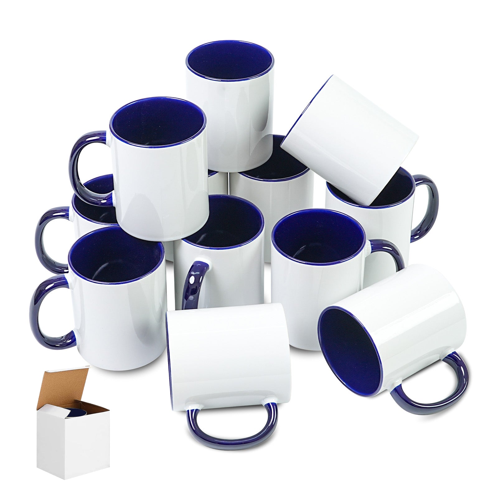 11oz Two-Tone Sublimation Mug Blanks with Colored Handle & Inner (Individual Box)