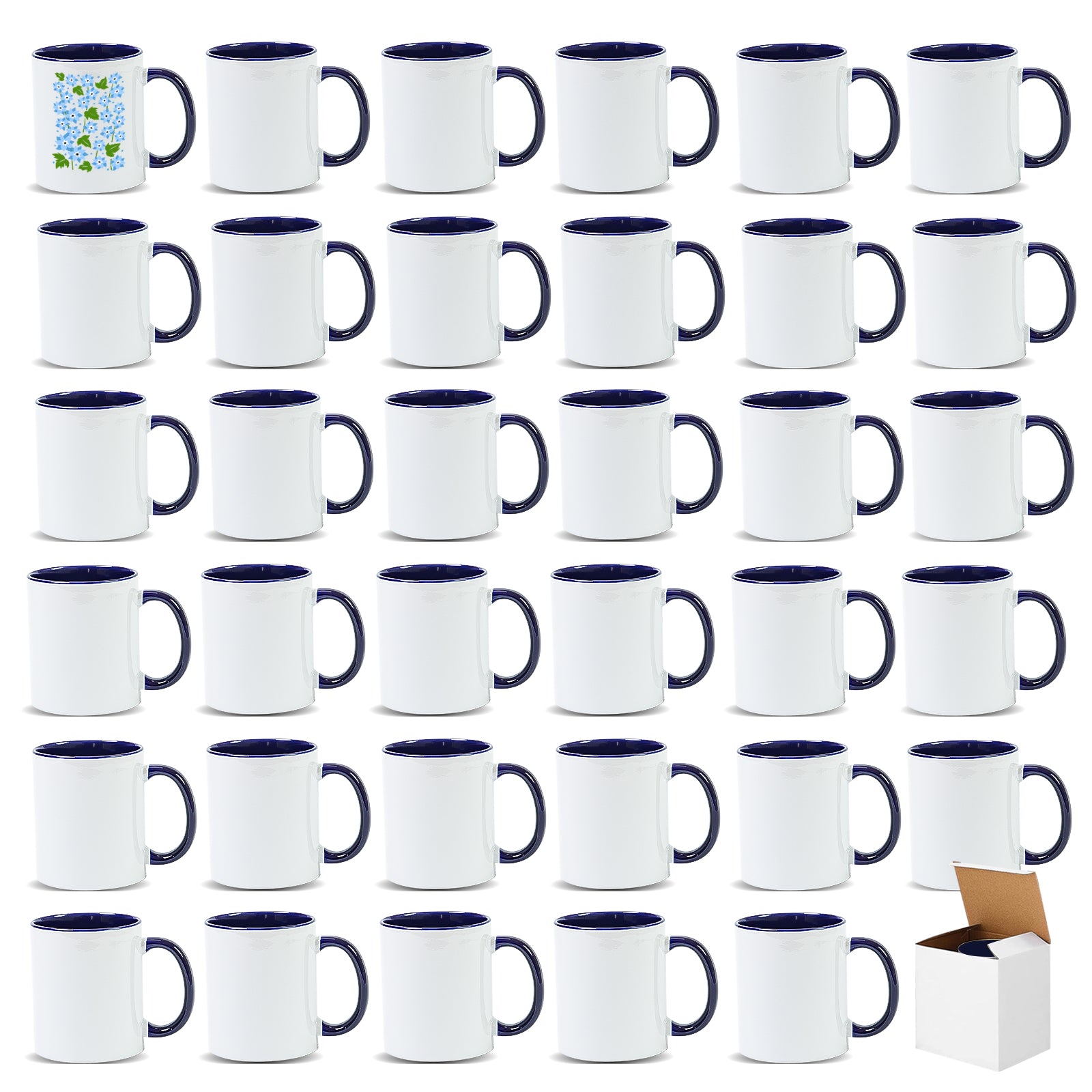 11oz Two-Tone Sublimation Mug Blanks with Colored Handle & Inner (Individual Box)