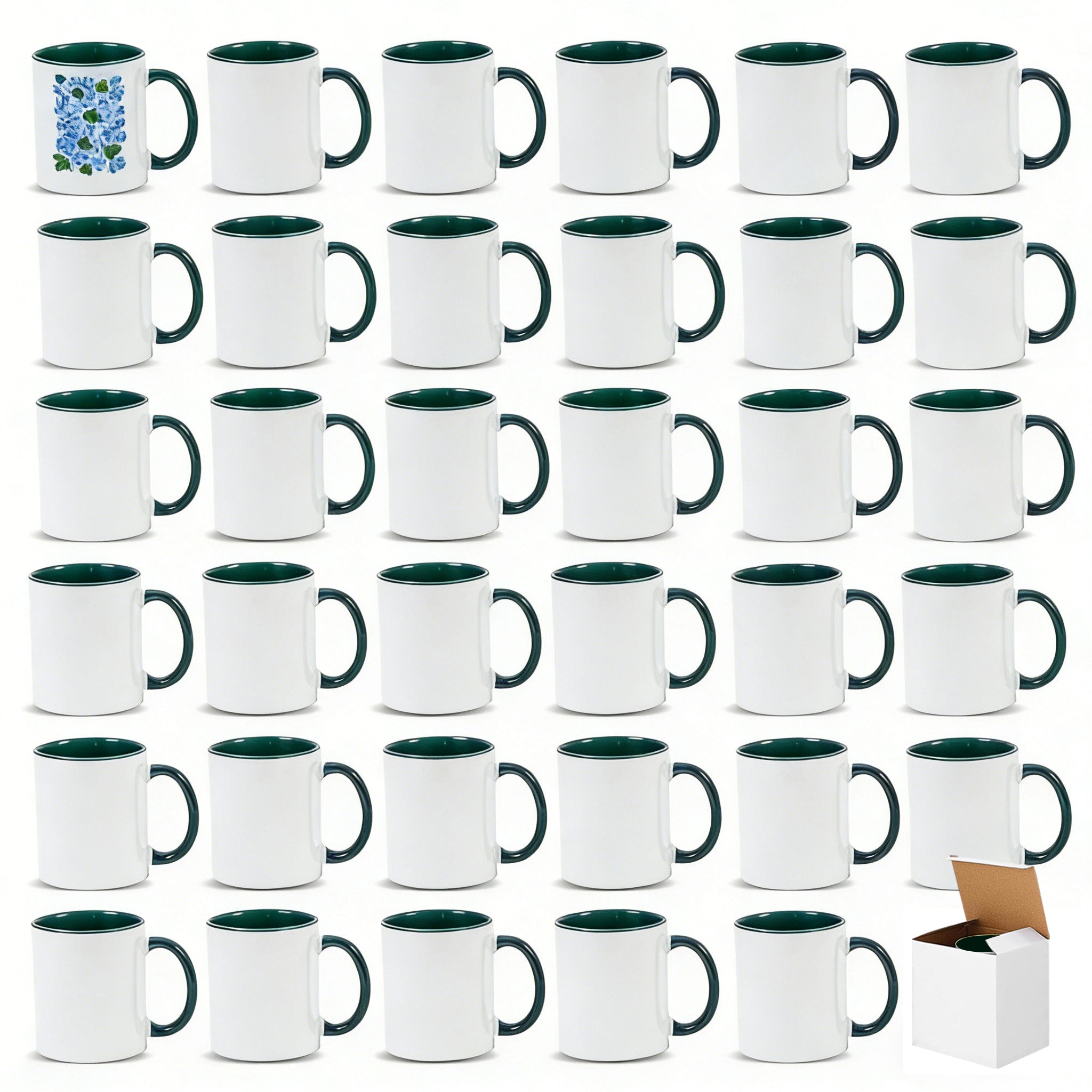 11oz Two-Tone Sublimation Mug Blanks with Colored Handle & Inner (Individual Box)
