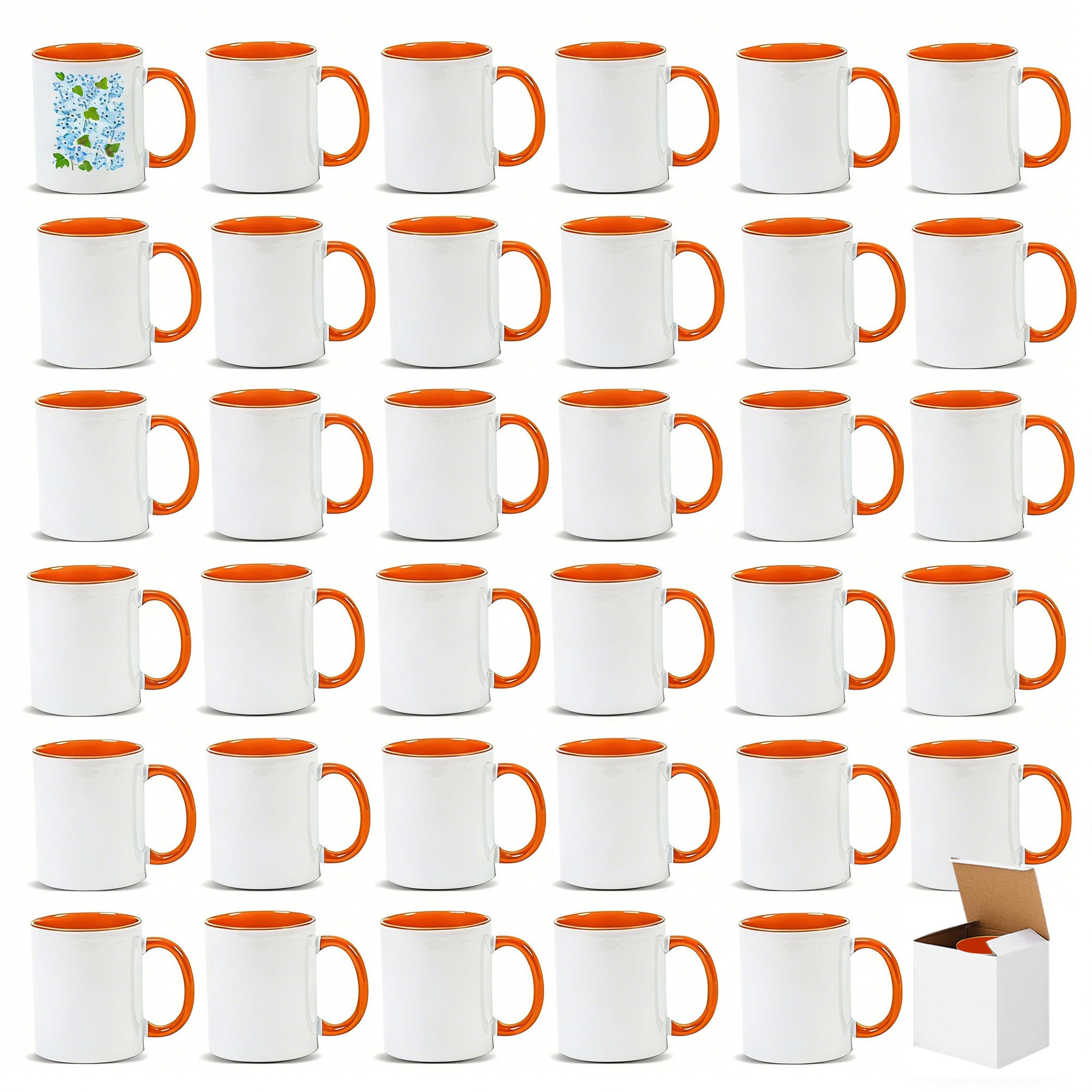 11oz Two-Tone Sublimation Mug Blanks with Colored Handle & Inner (Individual Box)