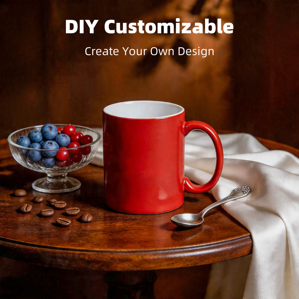 11oz Magic Color-Changing Stoneware Sublimation Mug Blanks with Individual Box