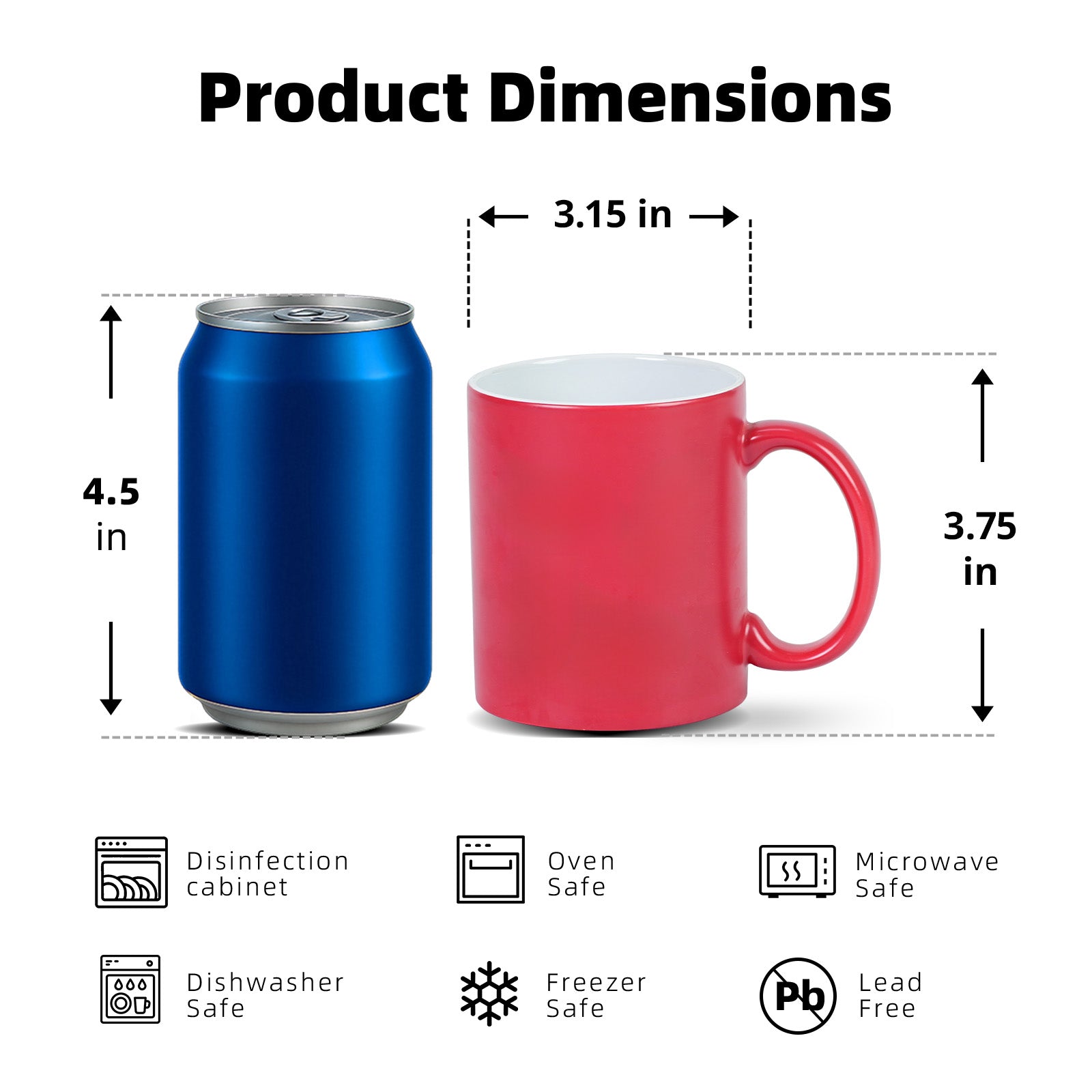 11oz Magic Color-Changing Stoneware Sublimation Mug Blanks with Individual Box