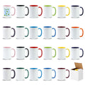 15oz Two-Tone Sublimation Mug Blanks with Colored Handle & Inner (Individual Box)