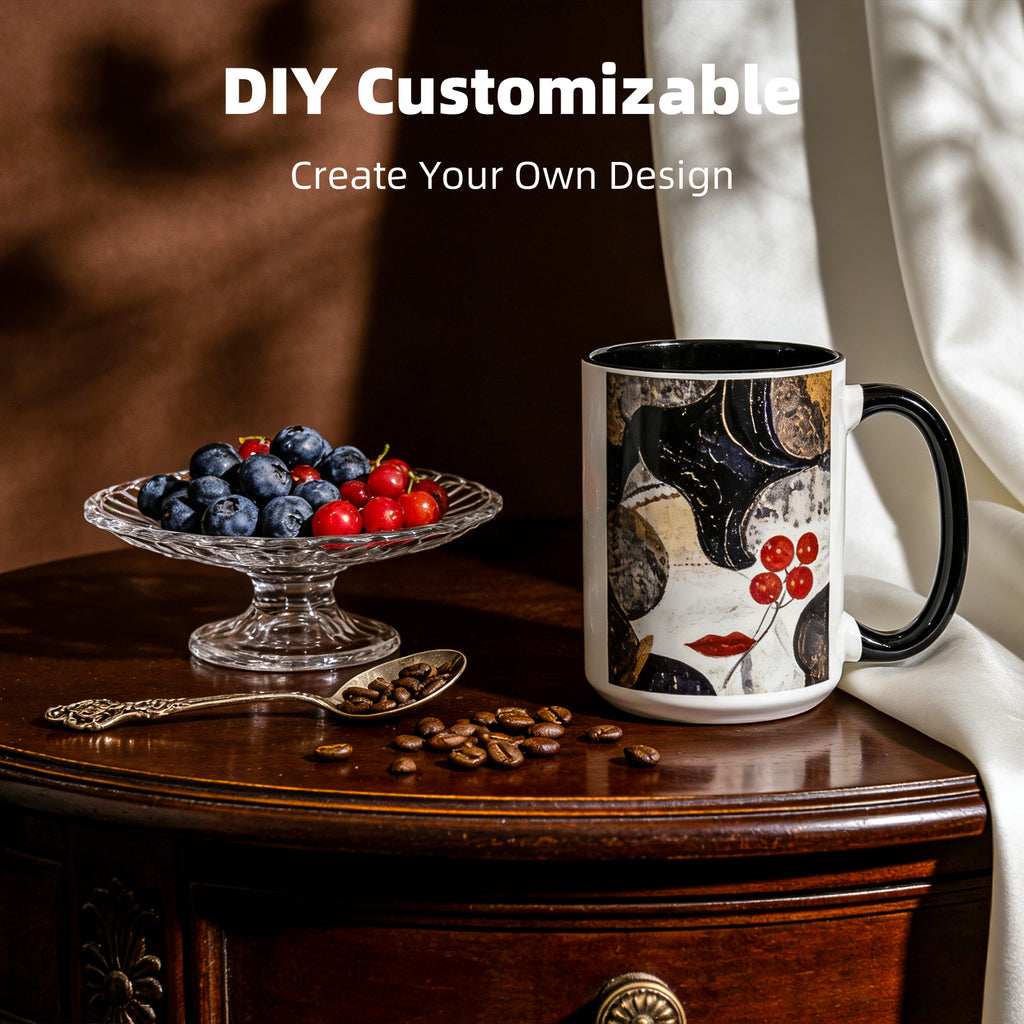 15oz Two-Tone Sublimation Mug Blanks with Colored Handle & Inner (Individual Box)
