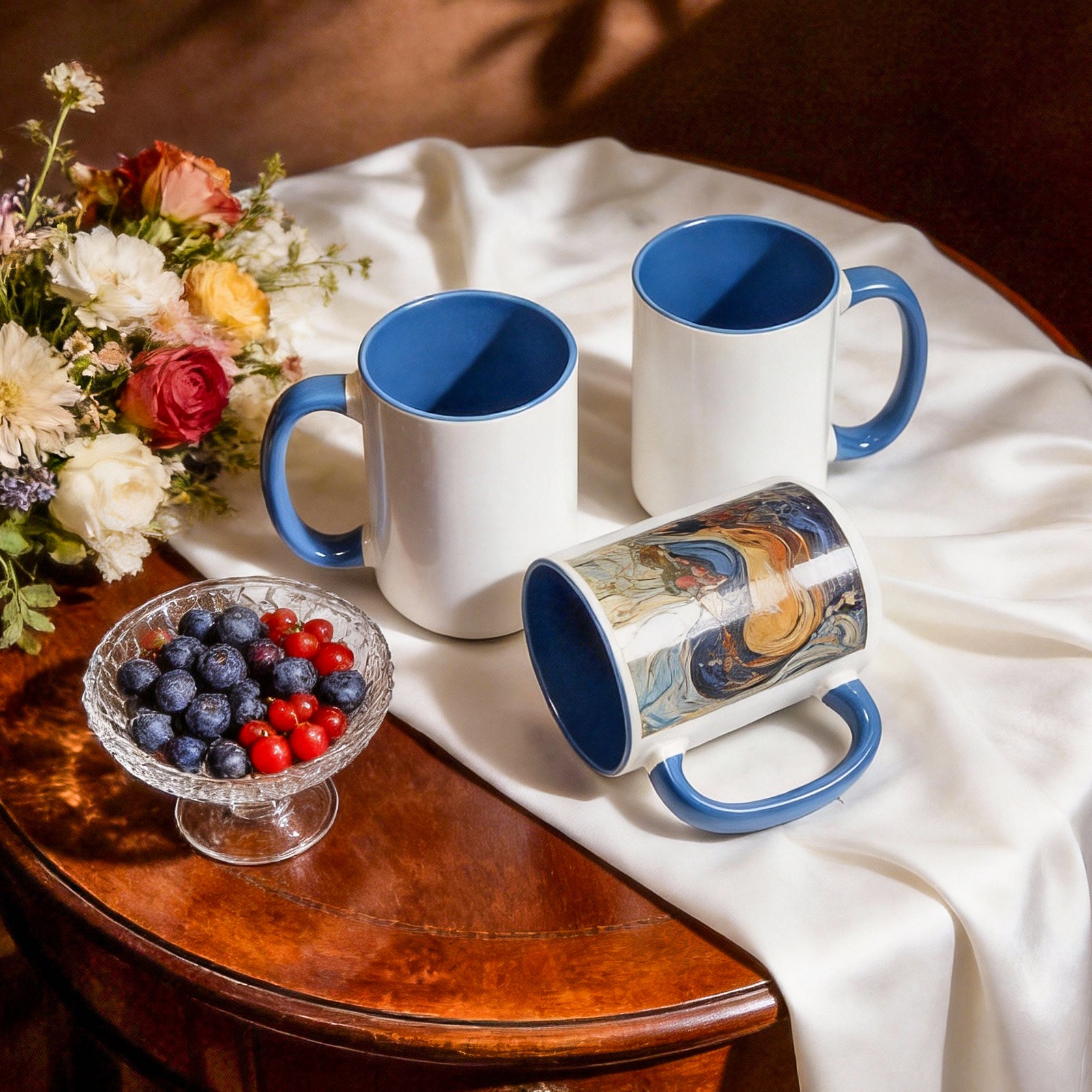15oz Two-Tone Sublimation Mug Blanks with Colored Handle & Inner (Individual Box)