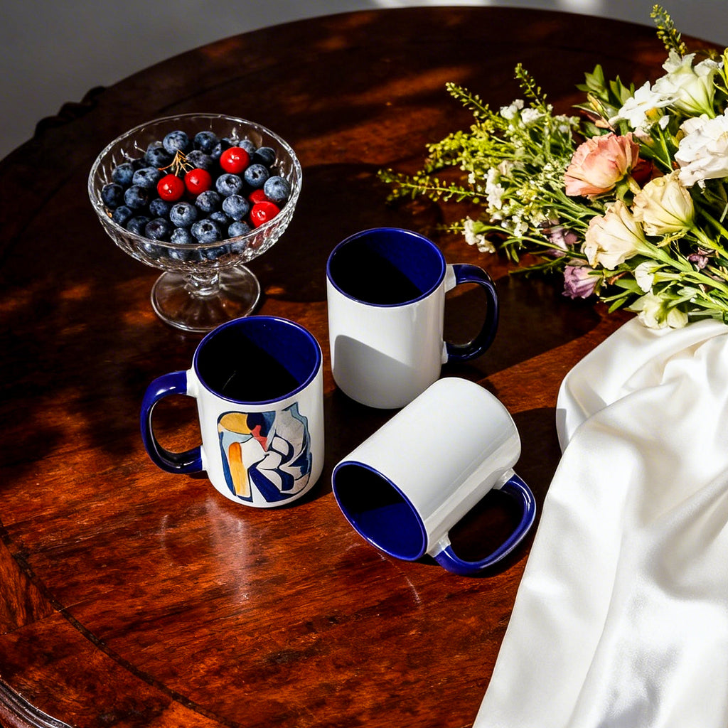 15oz Two-Tone Sublimation Mug Blanks with Colored Handle & Inner (Individual Box)