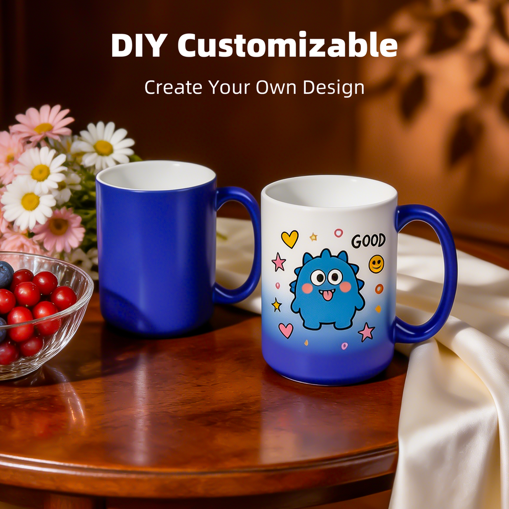 15oz Magic Color-Changing Stoneware Sublimation Mug Blanks with Individual Box