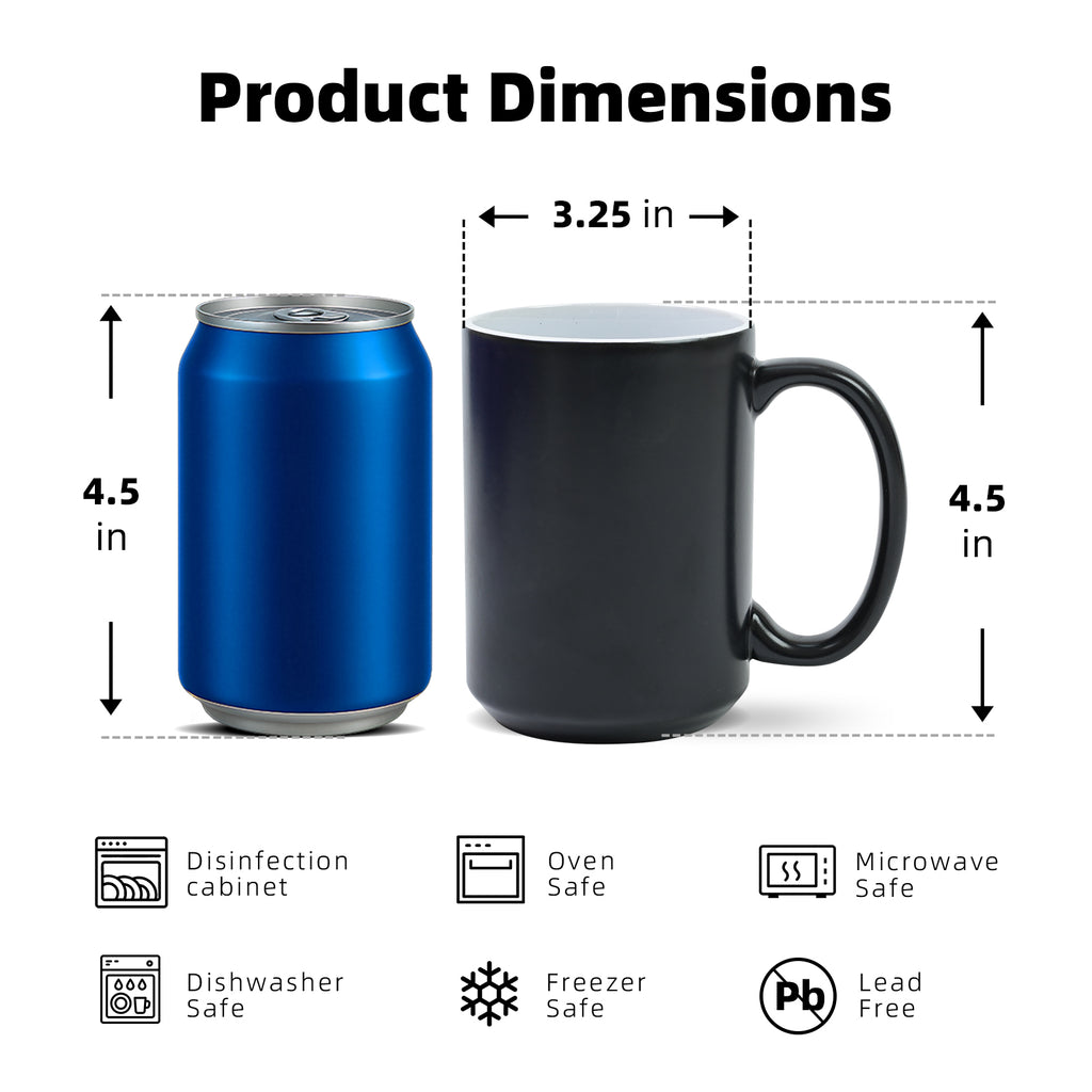 15oz Magic Color-Changing Stoneware Sublimation Mug Blanks with Individual Box