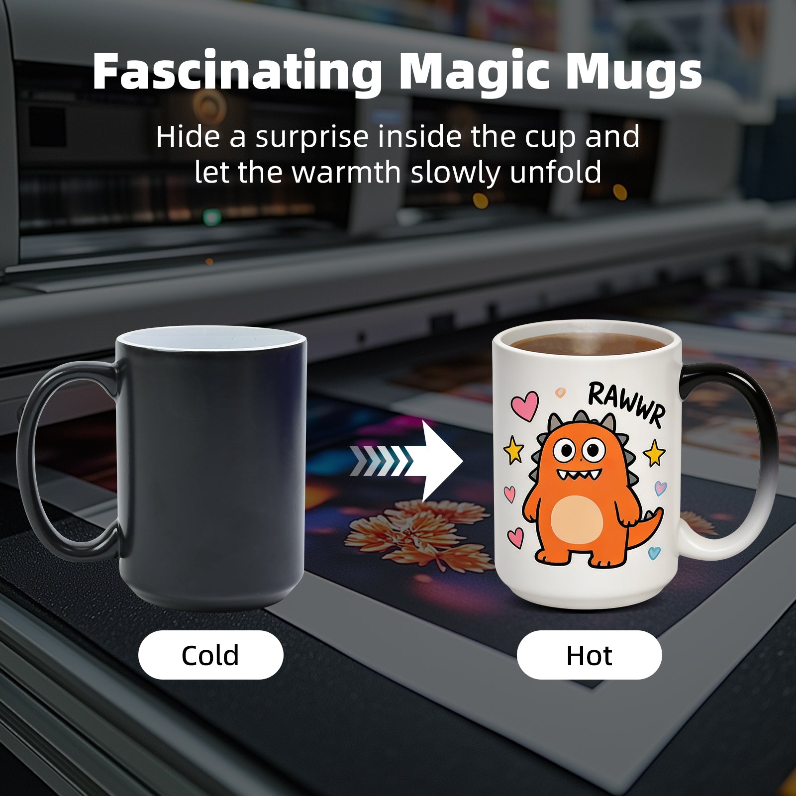 15oz Magic Color-Changing Stoneware Sublimation Mug Blanks with Individual Box