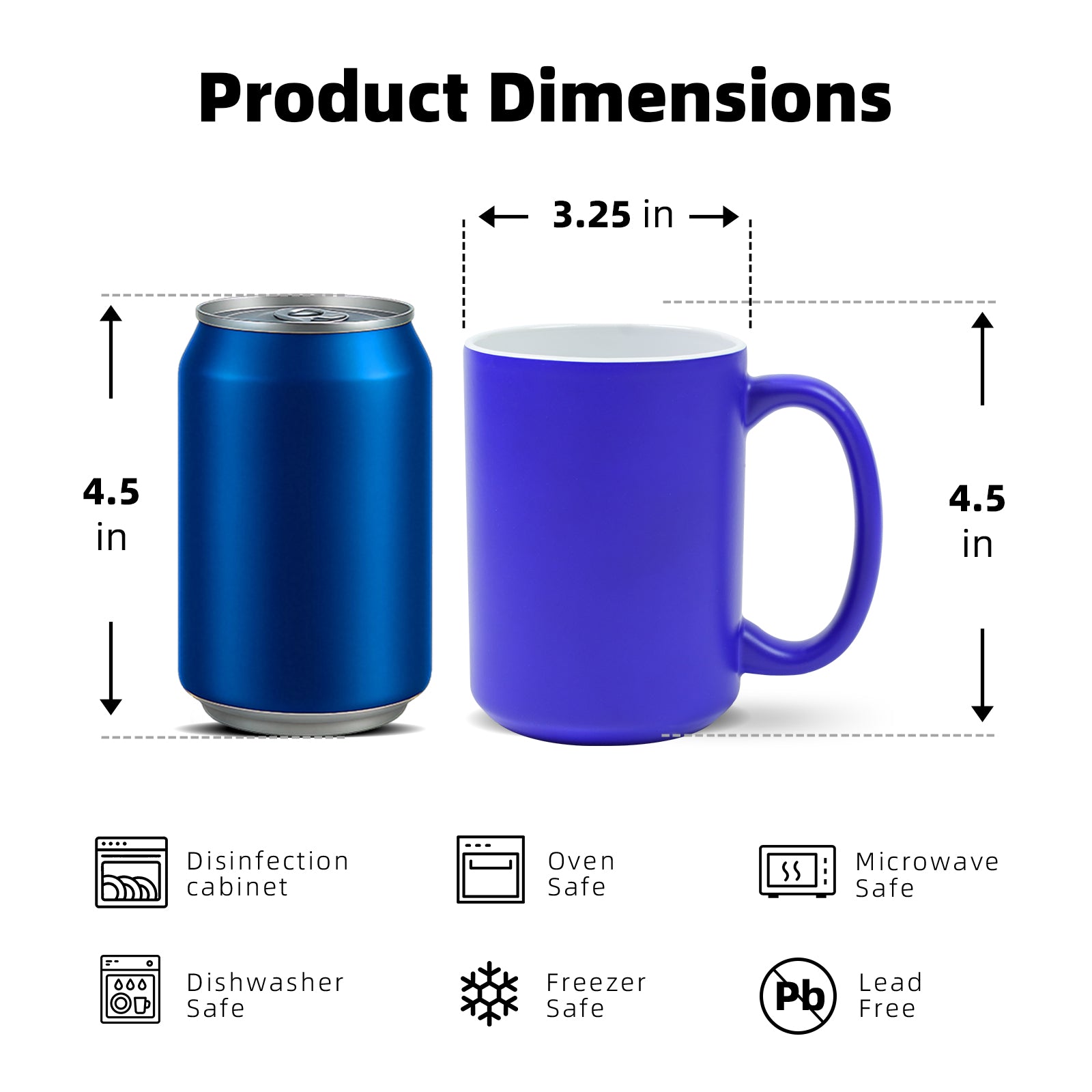15oz Magic Color-Changing Stoneware Sublimation Mug Blanks with Individual Box