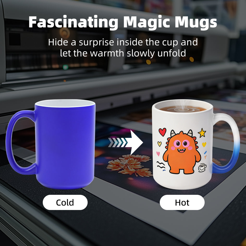 15oz Magic Color-Changing Stoneware Sublimation Mug Blanks with Individual Box