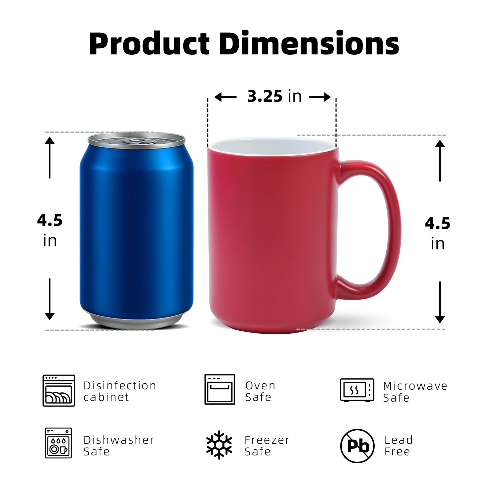 15oz Magic Color-Changing Stoneware Sublimation Mug Blanks with Individual Box