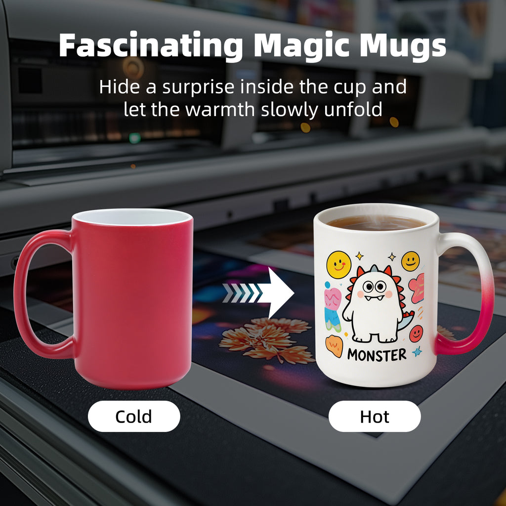 15oz Magic Color-Changing Stoneware Sublimation Mug Blanks with Individual Box