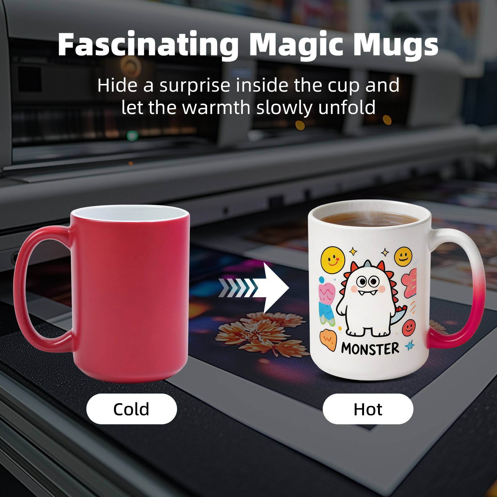 15oz Magic Color-Changing Stoneware Sublimation Mug Blanks with Individual Box