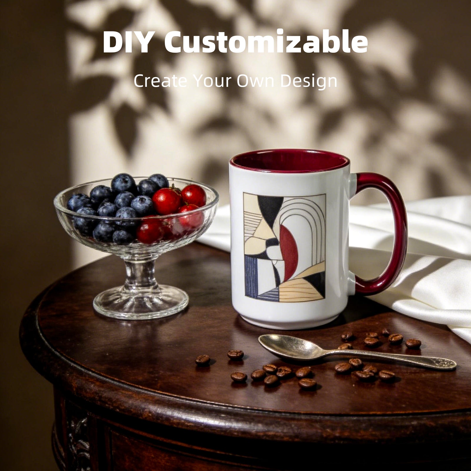 15oz Two-Tone Sublimation Mug Blanks with Colored Handle & Inner (Individual Box)