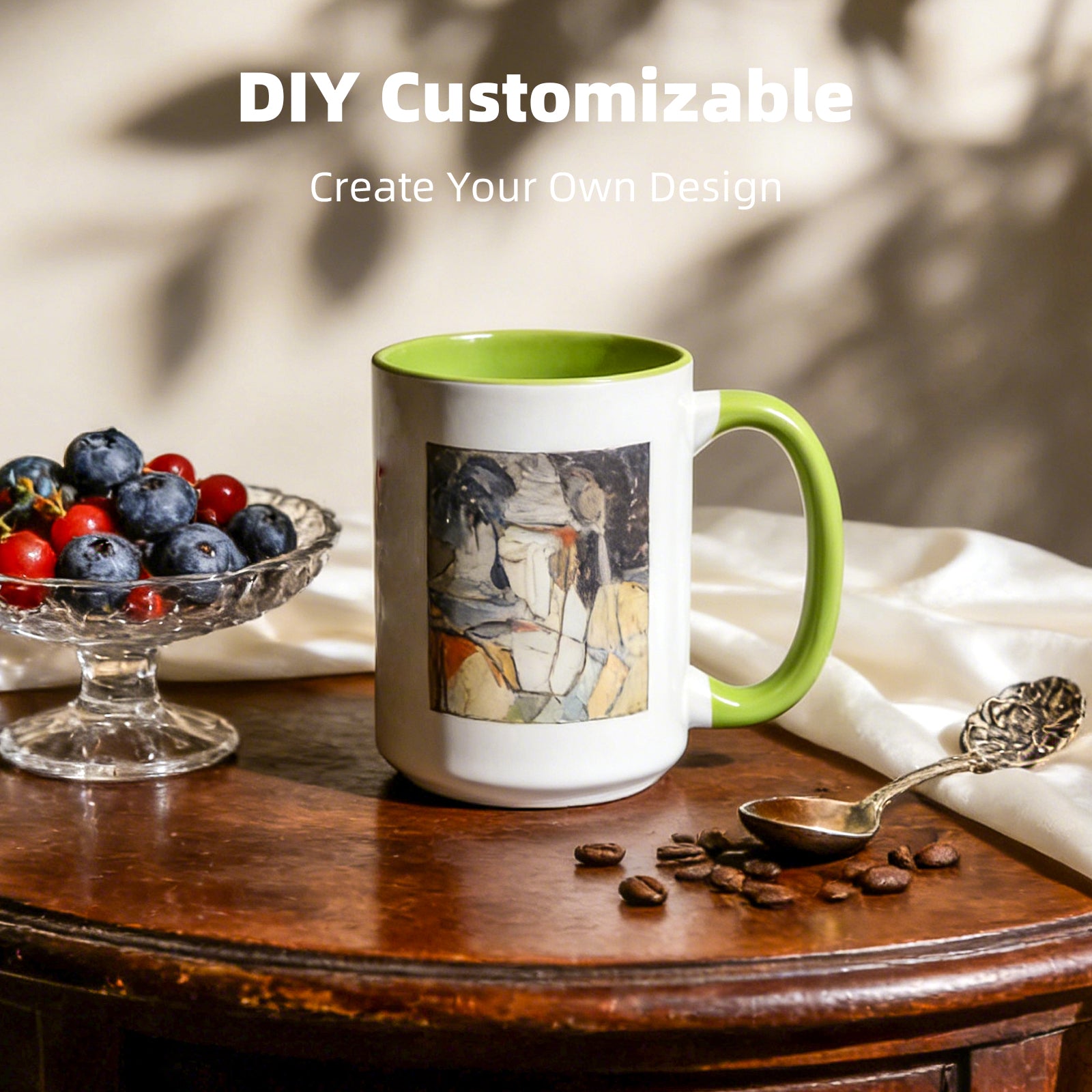 15oz Two-Tone Sublimation Mug Blanks with Colored Handle & Inner (Individual Box)