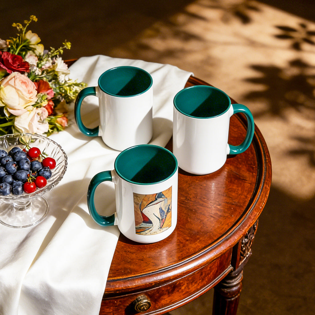 15oz Two-Tone Sublimation Mug Blanks with Colored Handle & Inner (Individual Box)