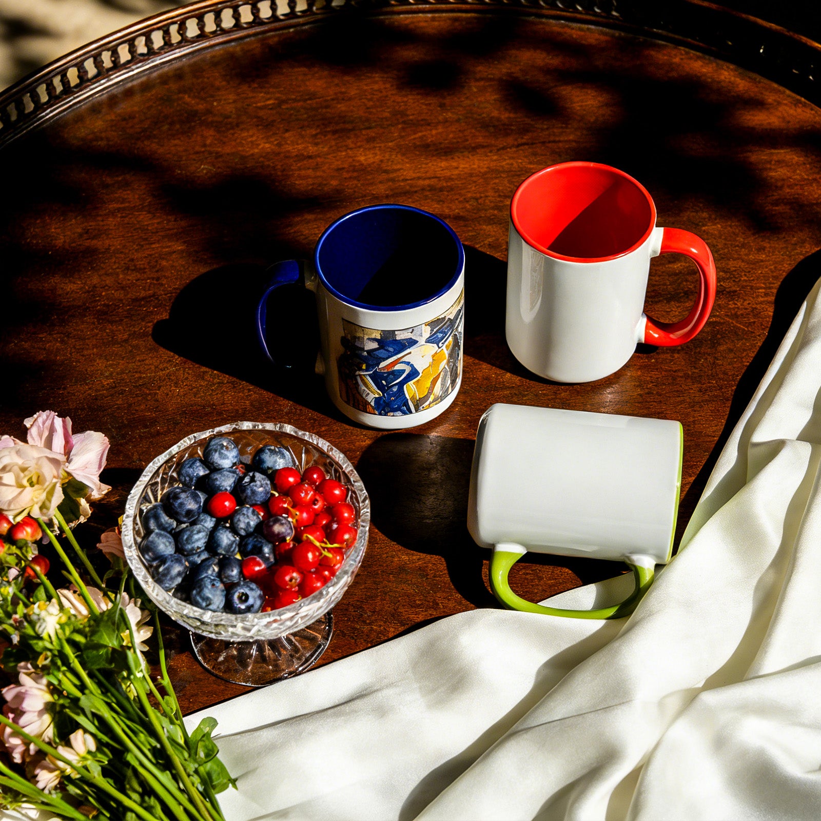 15oz Two-Tone Sublimation Mug Blanks with Colored Handle & Inner (Individual Box)