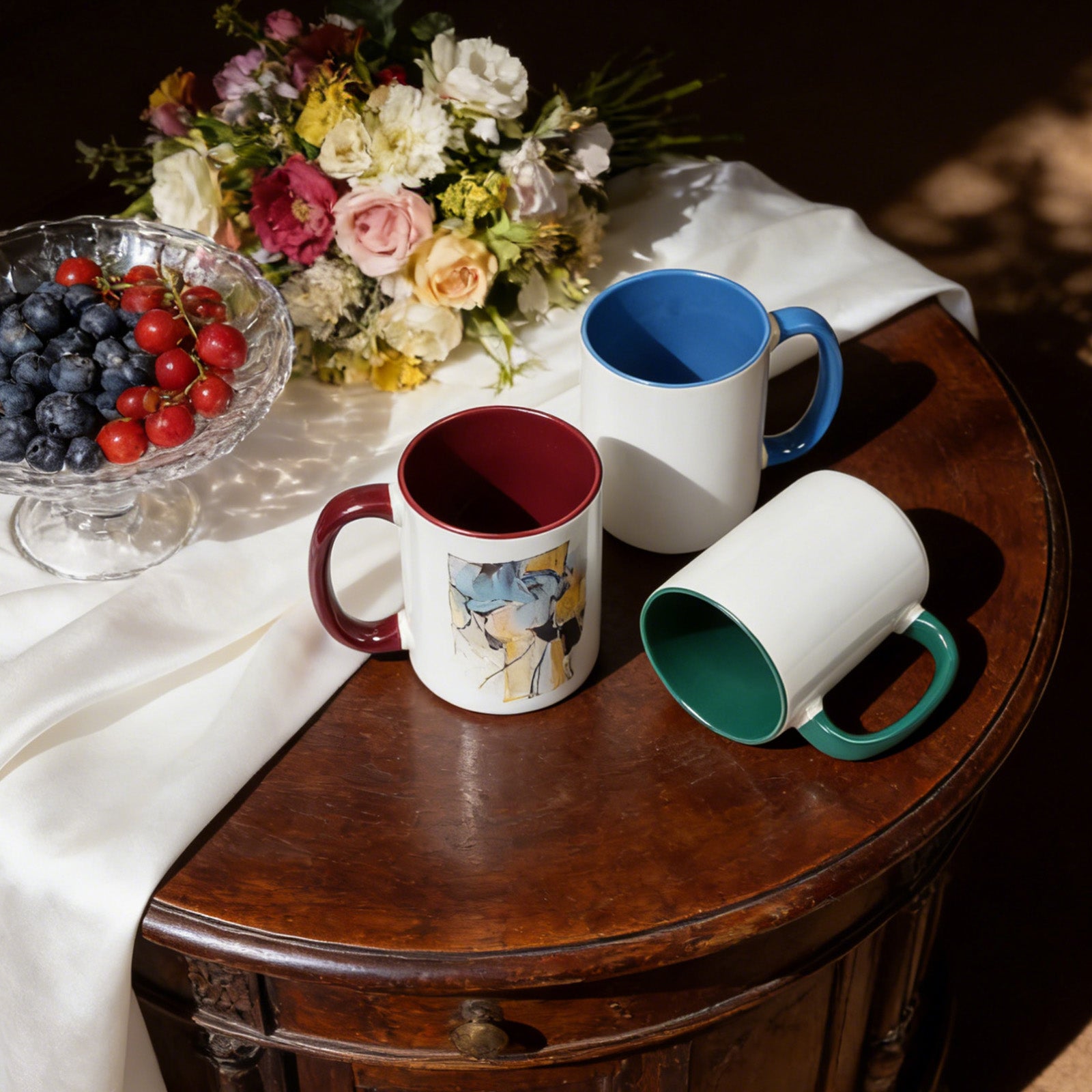 15oz Two-Tone Sublimation Mug Blanks with Colored Handle & Inner (Individual Box)