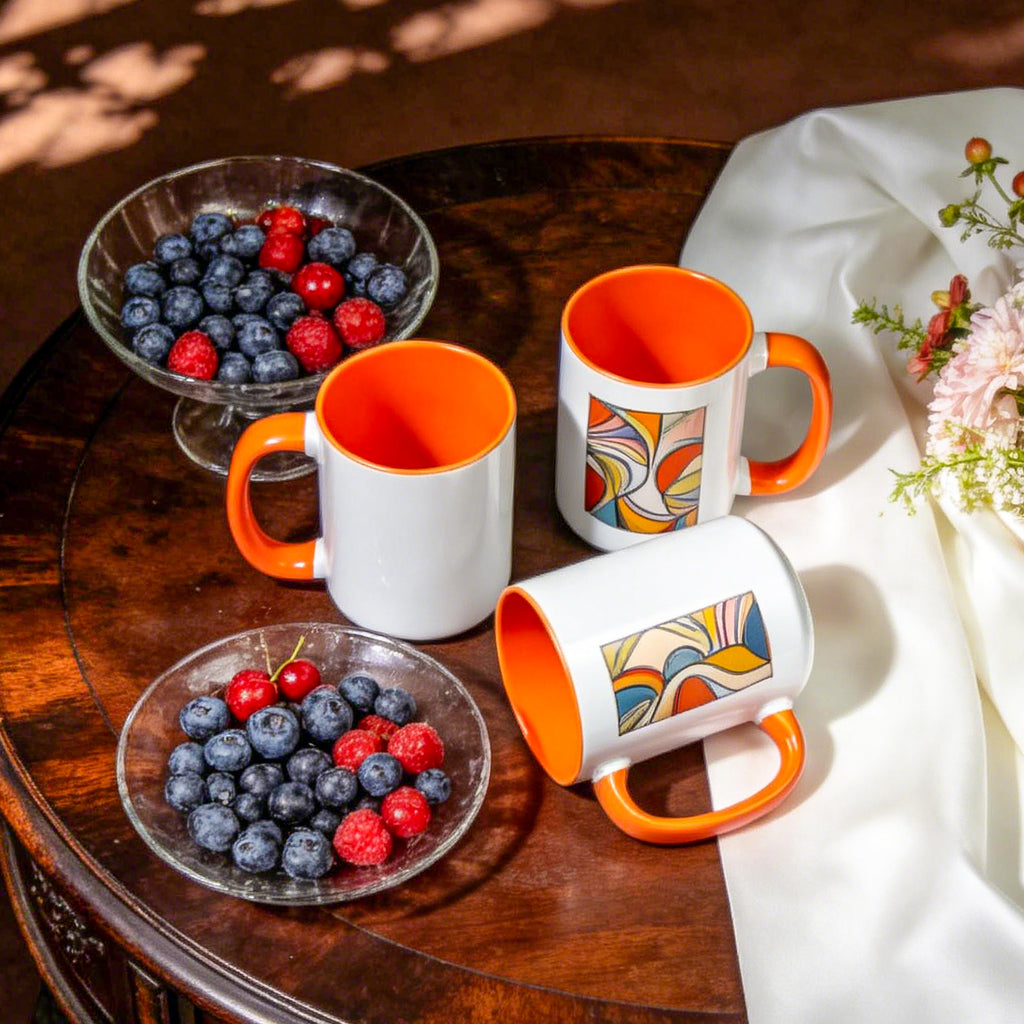 15oz Two-Tone Sublimation Mug Blanks with Colored Handle & Inner (Individual Box)