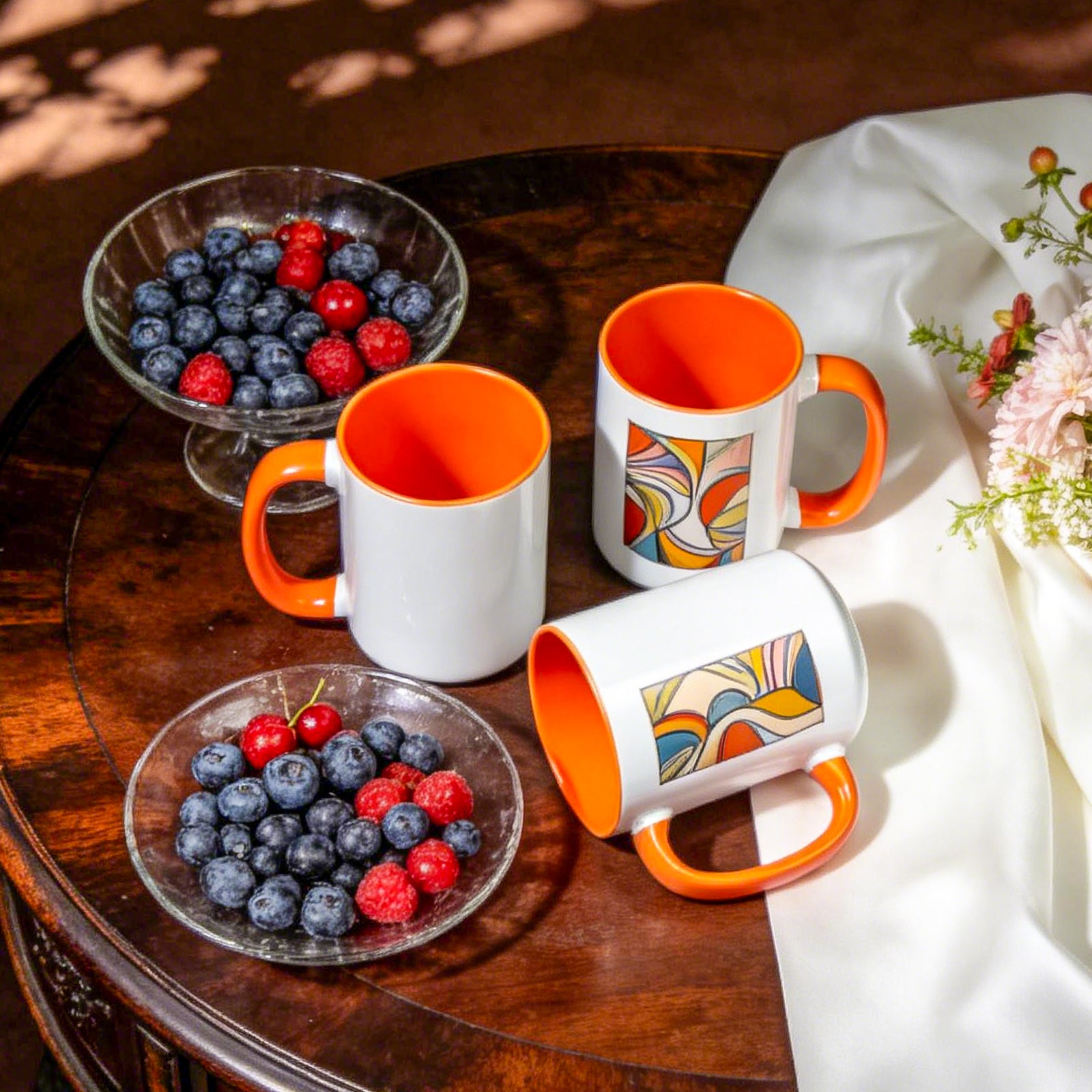 15oz Two-Tone Sublimation Mug Blanks with Colored Handle & Inner (Individual Box)