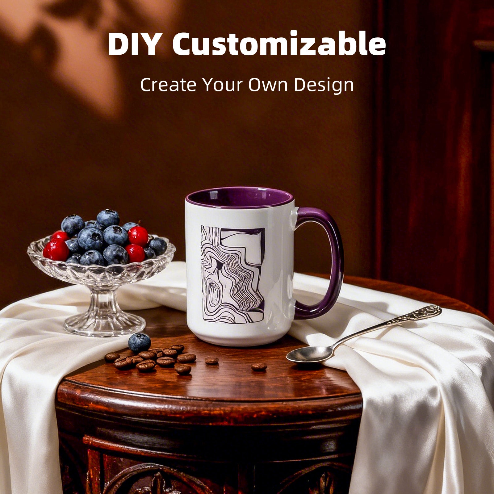 15oz Two-Tone Sublimation Mug Blanks with Colored Handle & Inner (Individual Box)