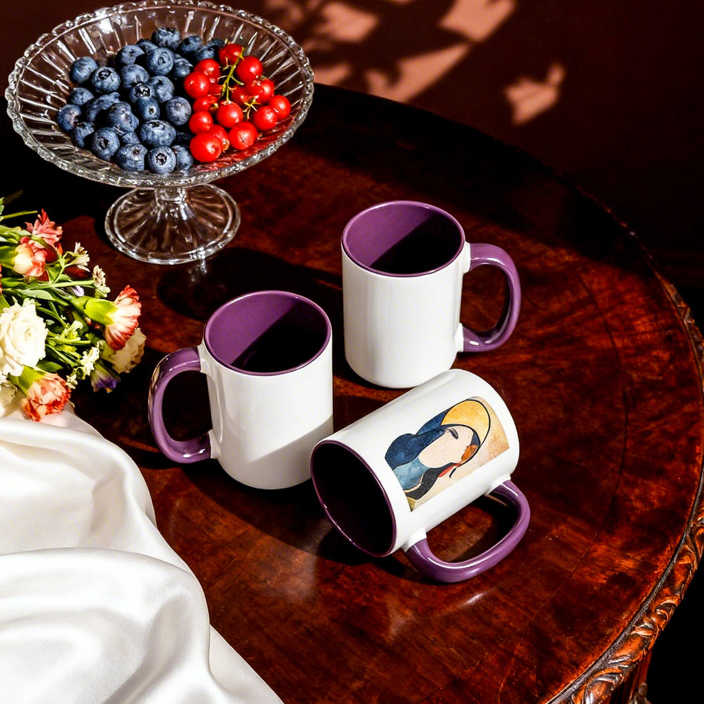 15oz Two-Tone Sublimation Mug Blanks with Colored Handle & Inner (Individual Box)