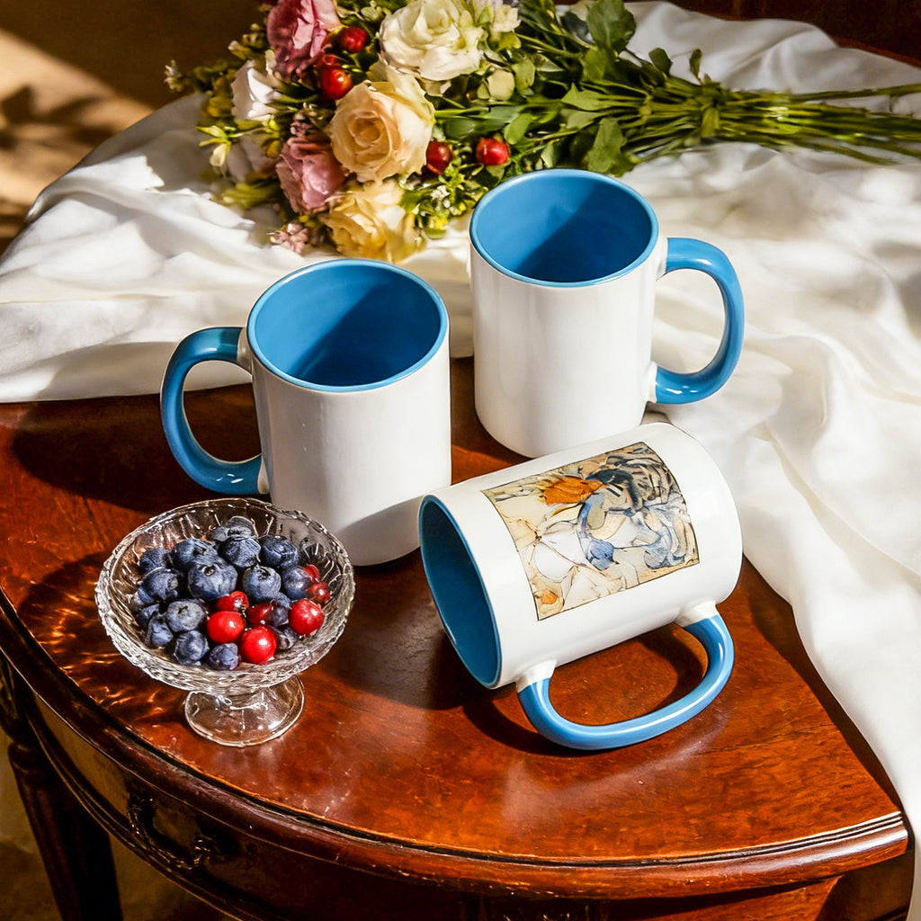 15oz Two-Tone Sublimation Mug Blanks with Colored Handle & Inner (Individual Box)