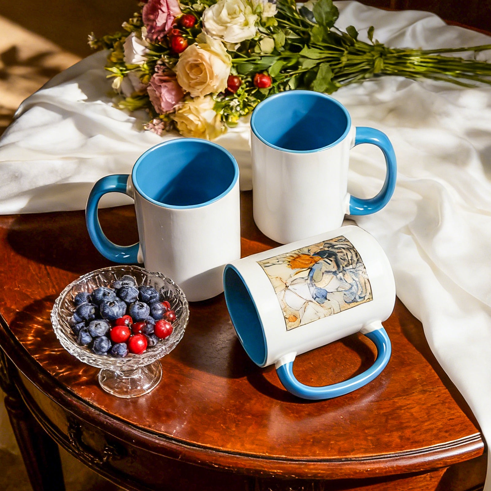 15oz Two-Tone Sublimation Mug Blanks with Colored Handle & Inner (Individual Box)