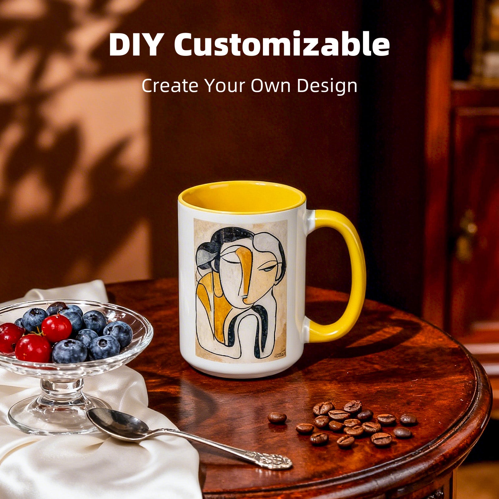 15oz Two-Tone Sublimation Mug Blanks with Colored Handle & Inner (Individual Box)